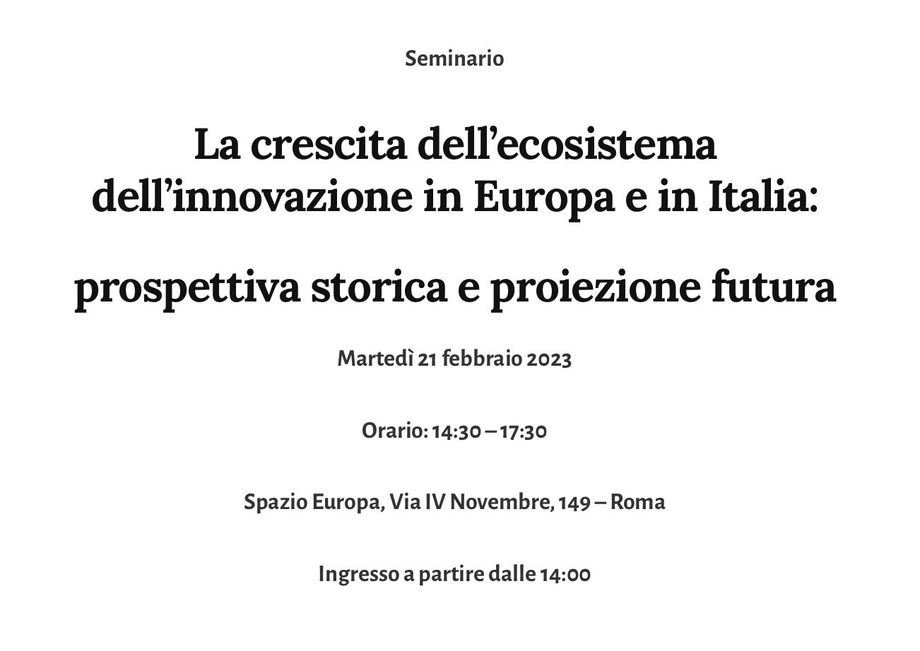 La Crescita dell’Ecosistema dell’Innovazione in Europa e in Italia: Prospettiva Storica e Proiezione Futura